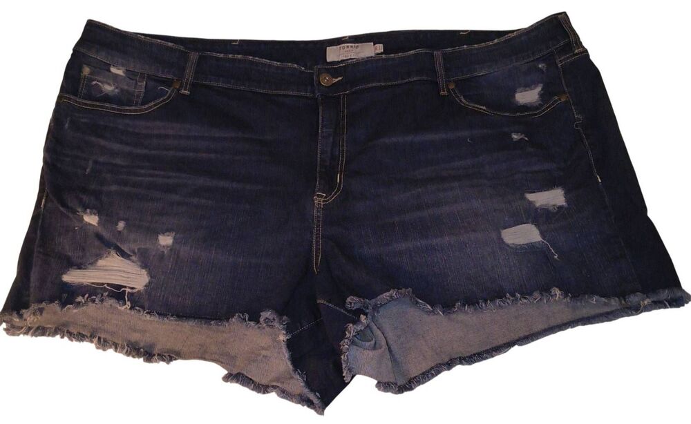 Torrid Denim shorts Size 30 raw hem Sexy Big girl